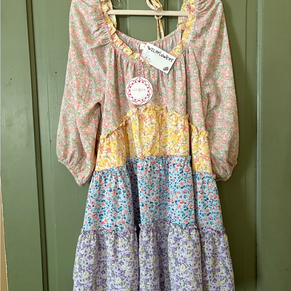 Umgee Multicolor Floral Patchwork Dress